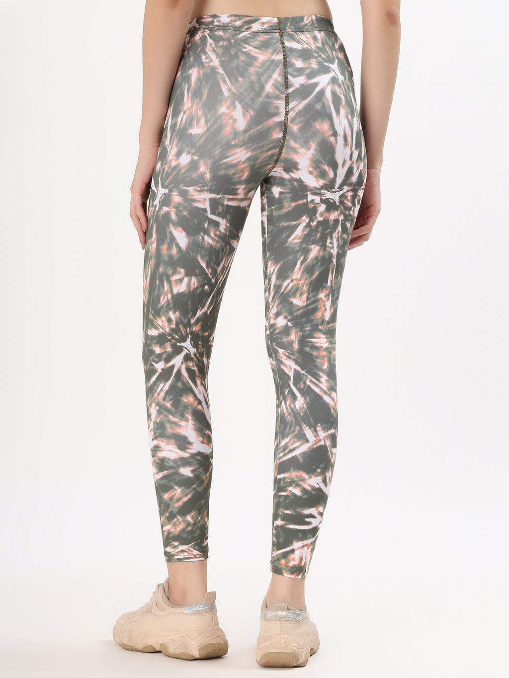 BYXOR Women's Tie Dye Leggings – Side angle view