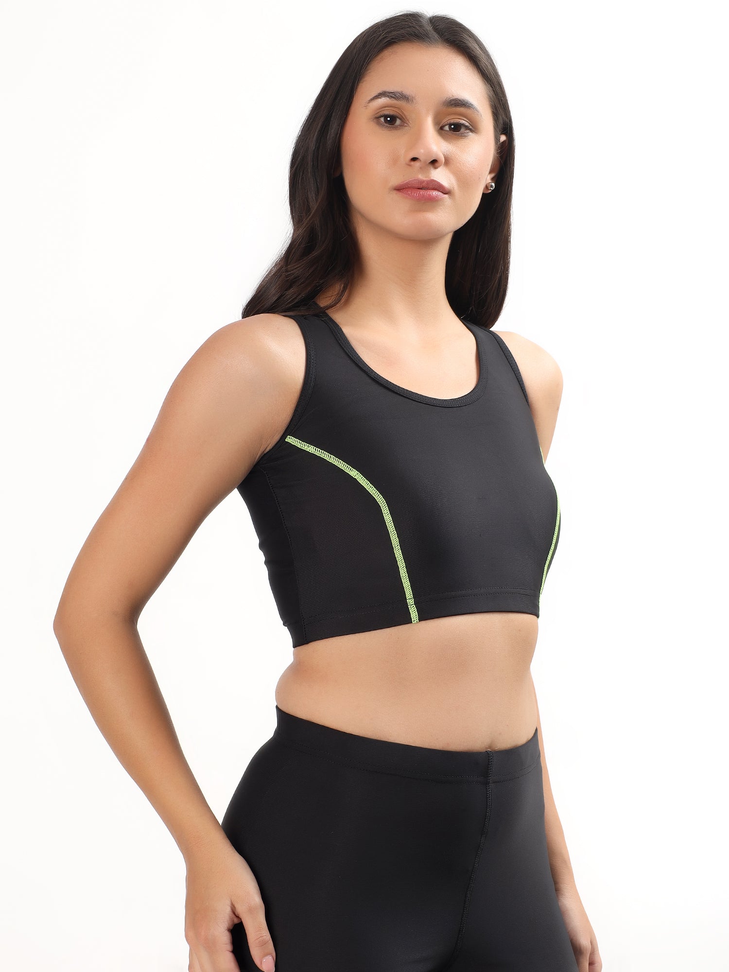 BYXOR Women's Sports Bra Blue – Side angle view