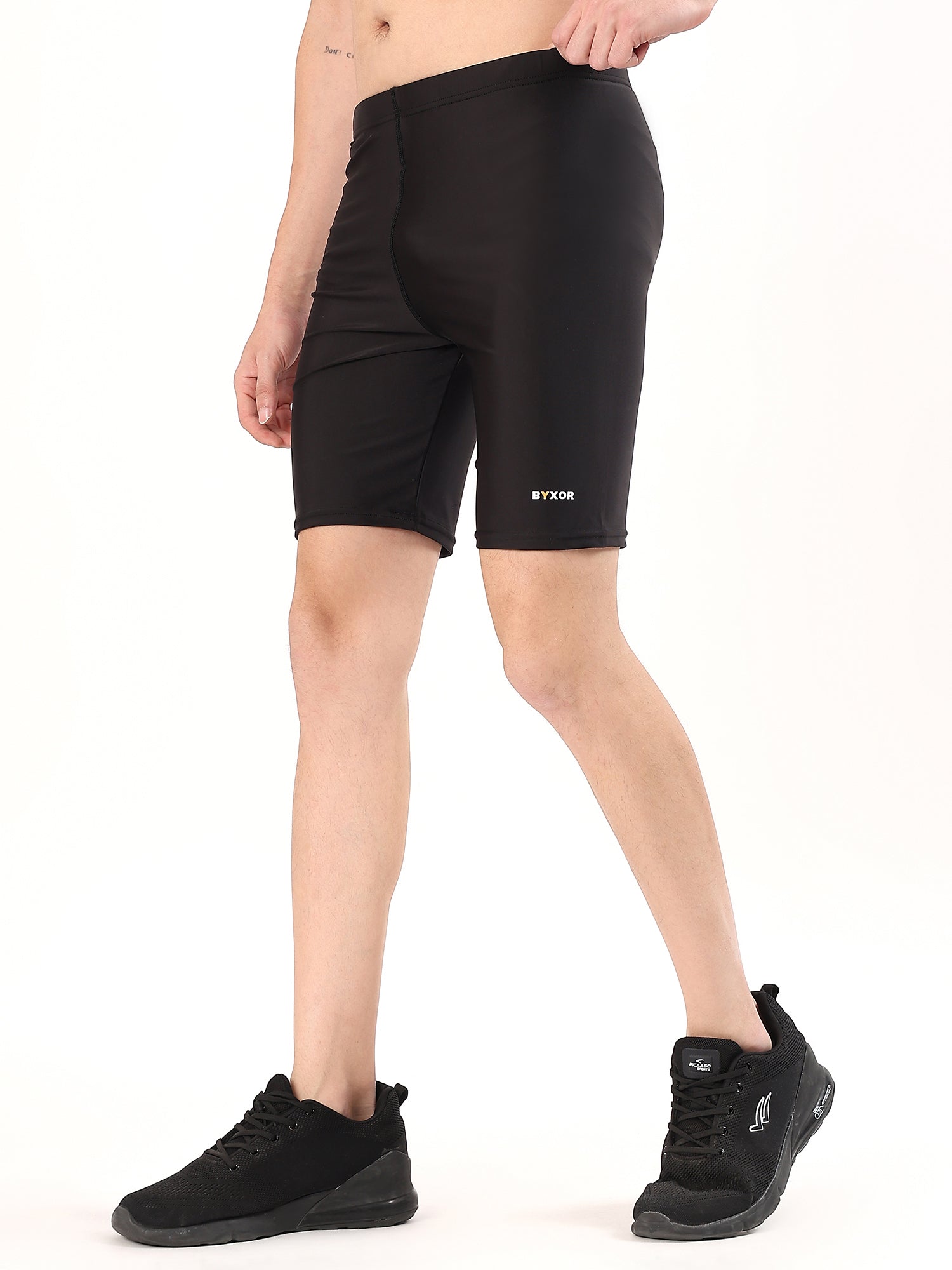 Men's Plain Black Cycling Shorts – Back