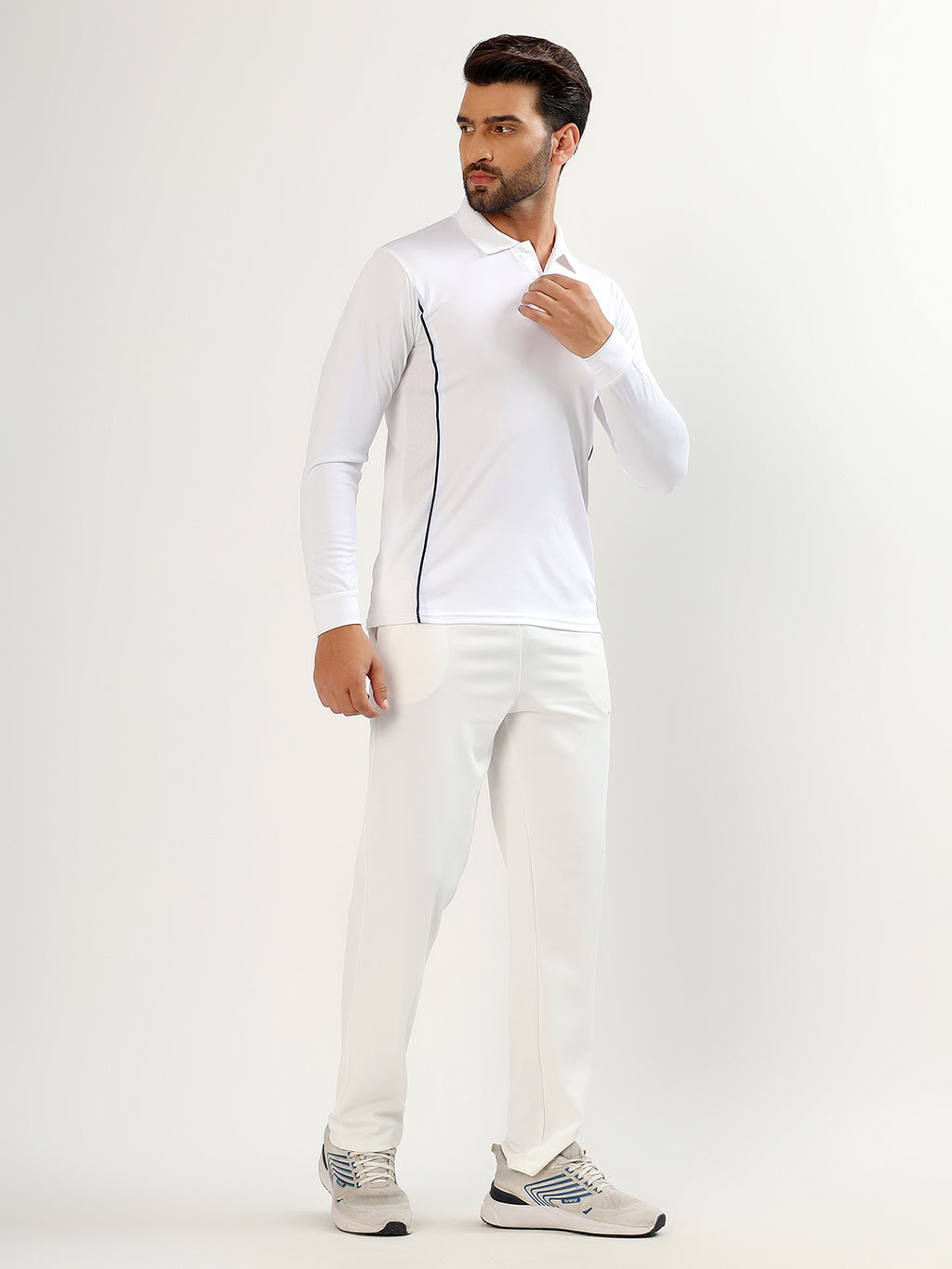 BYXOR Women's Cricket Shirt White – Walking side view