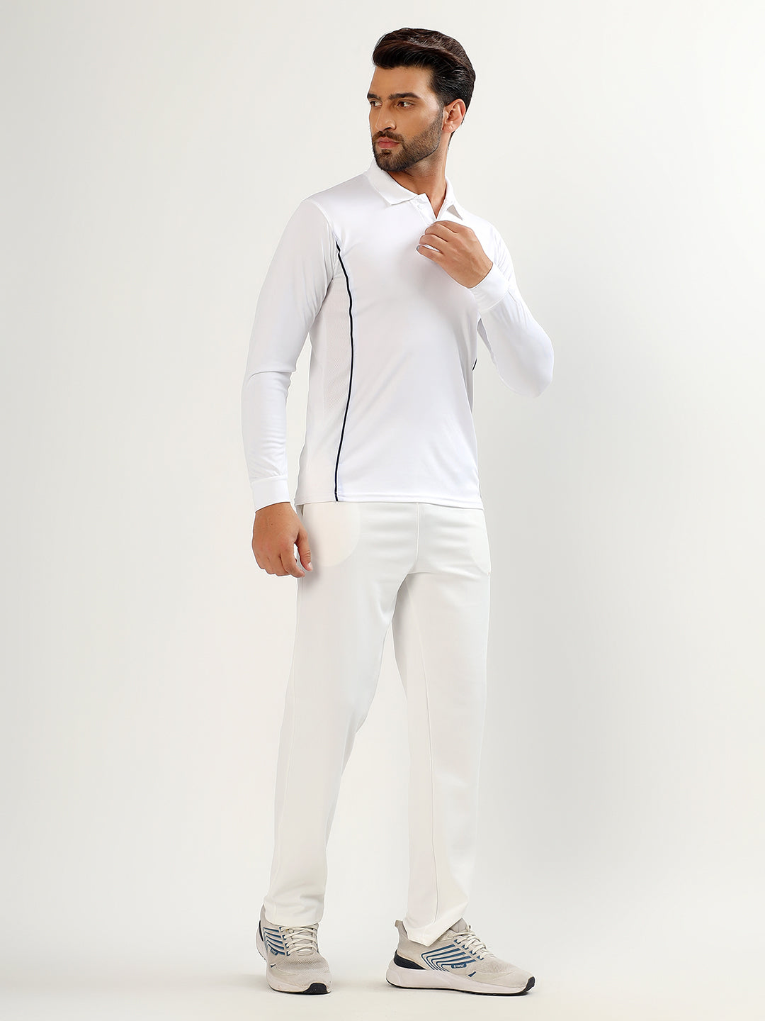 BYXOR Women's Cricket Shirt White – Walking side view