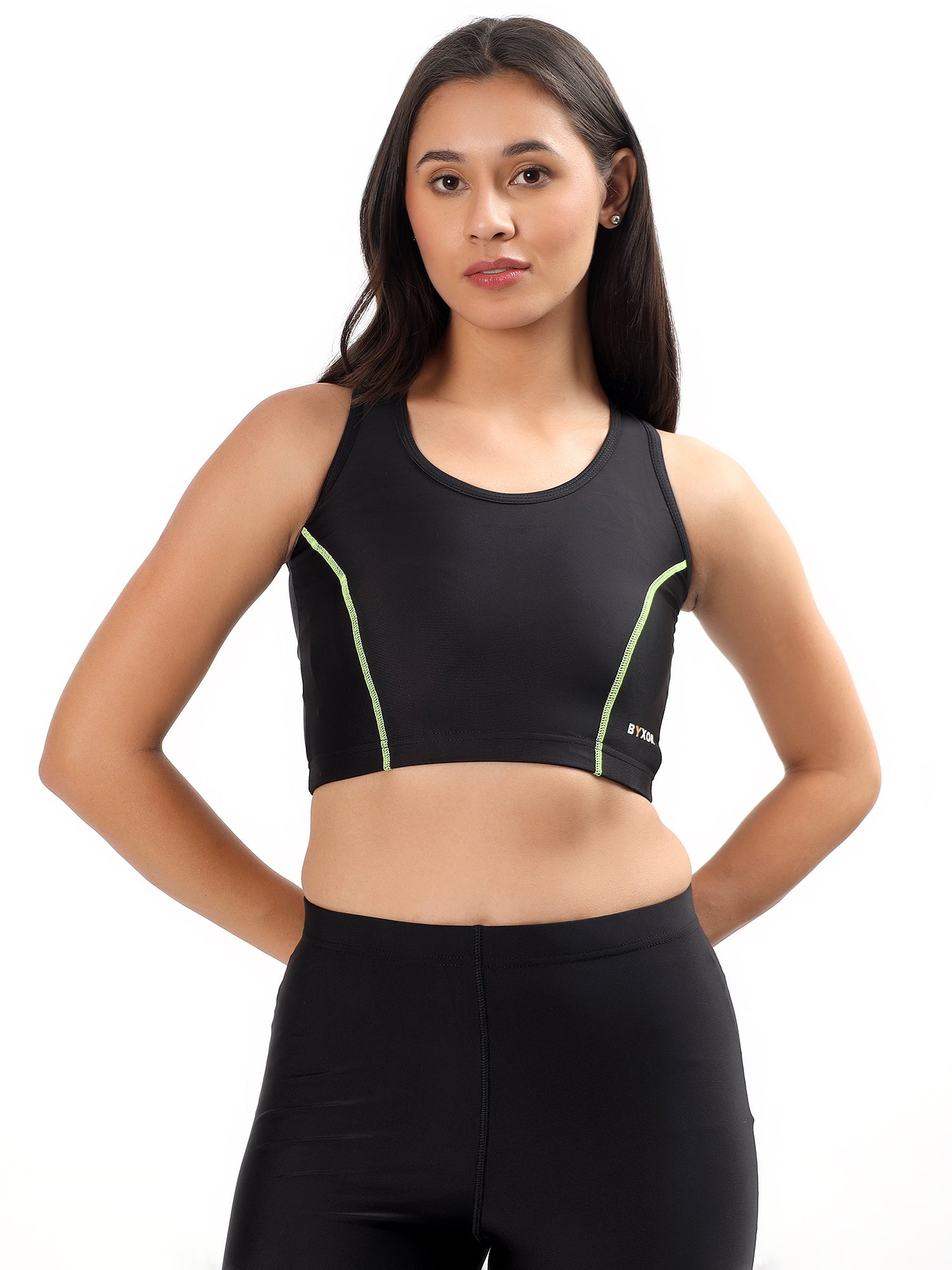 BYXOR Women's Sports Bra Blue – Side profile