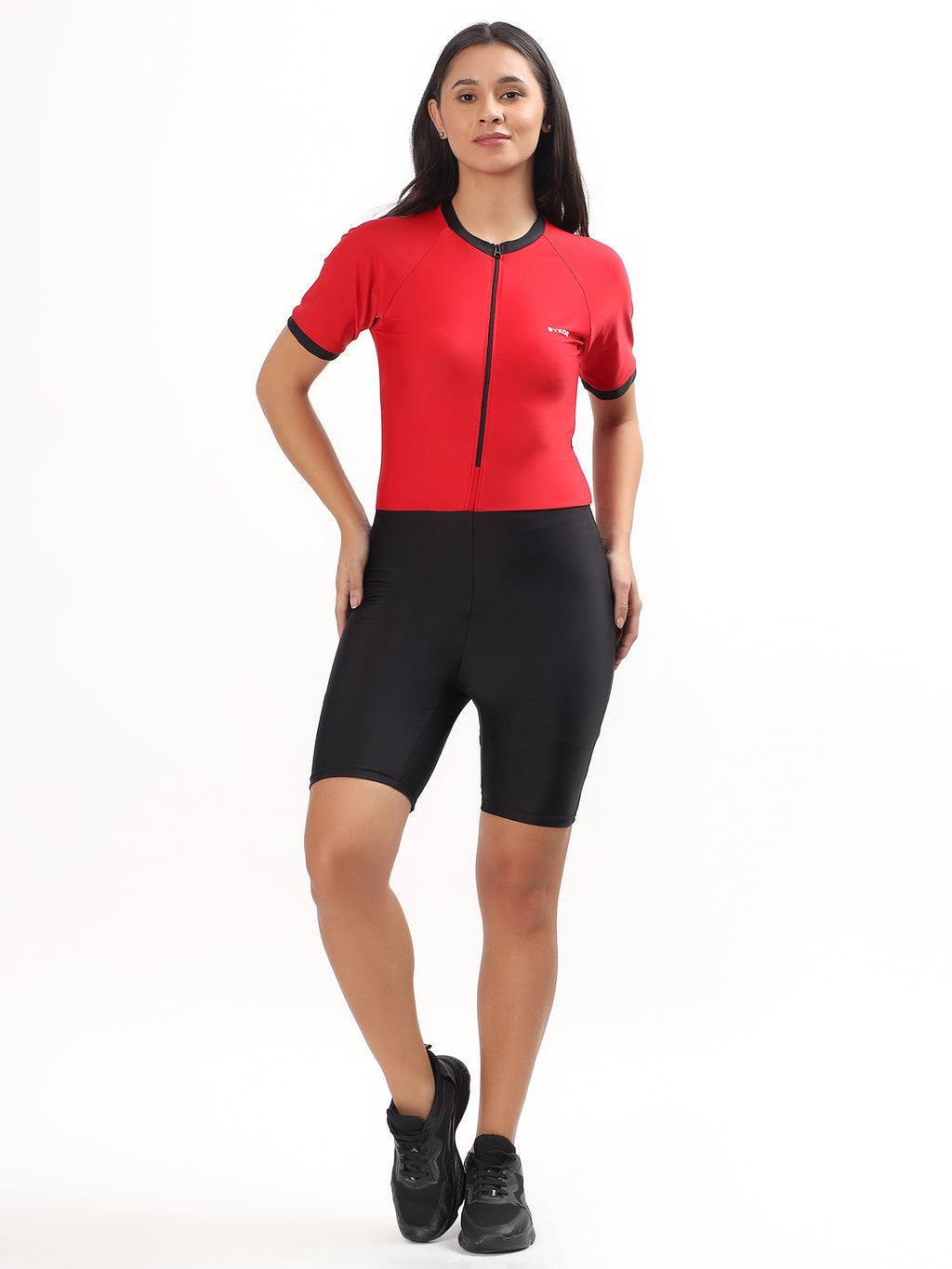 BYXOR Women's Skating Outfit Blue – BYXOR logo close up