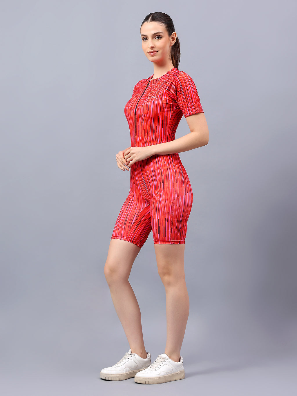 BYXOR Women's Skating Outfit Red – Side profile standing