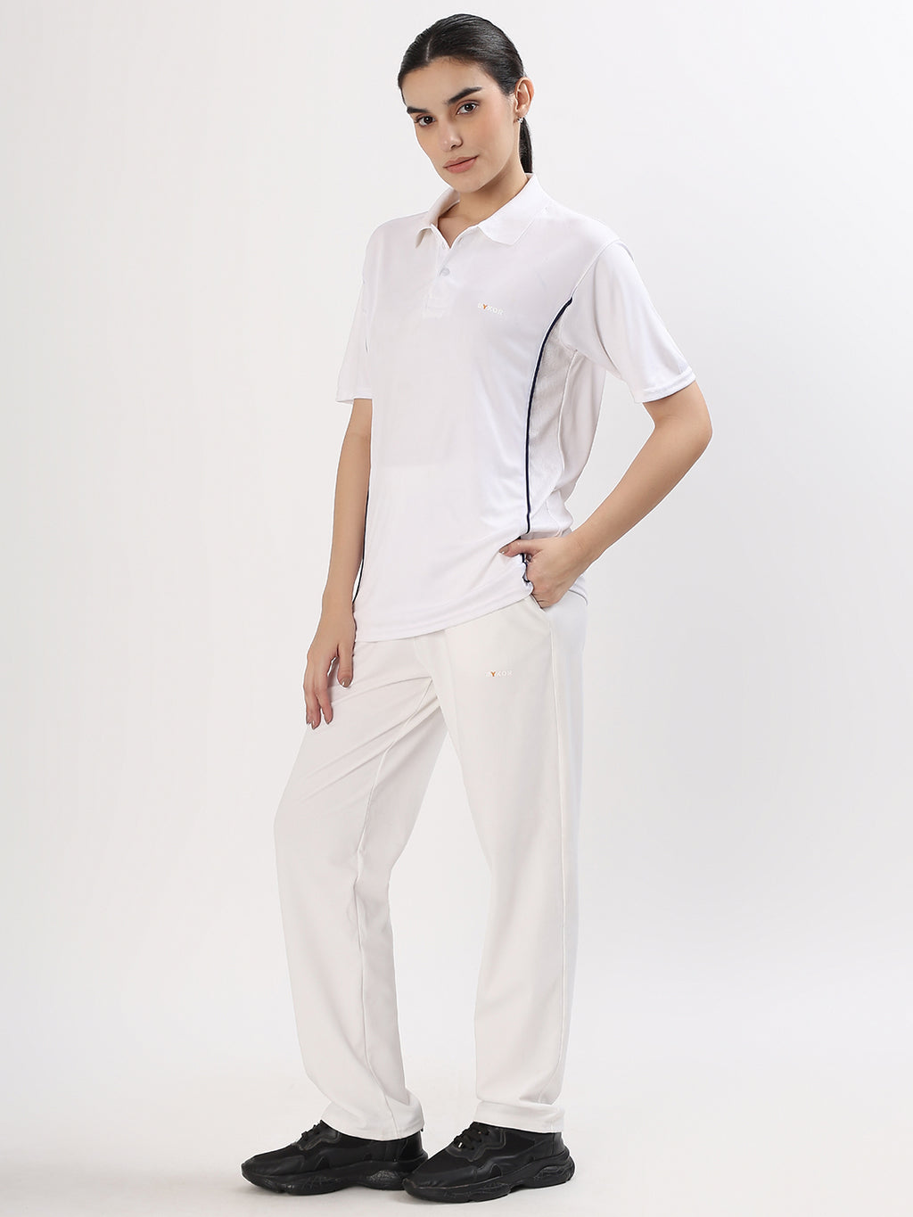 BYXOR Cricket Outfit Set White – Full body front 2