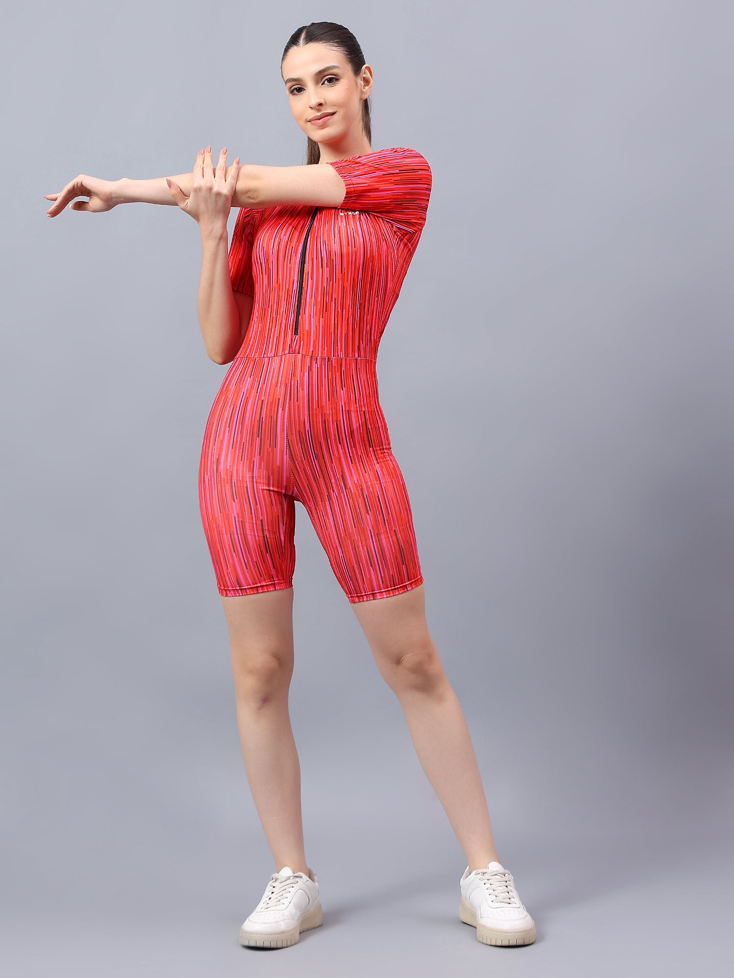 BYXOR Women's Skating Outfit Red – Side angle view